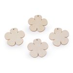 Set 10 forme decorabile din lemn 4 cm Floare natur fotografia produsului