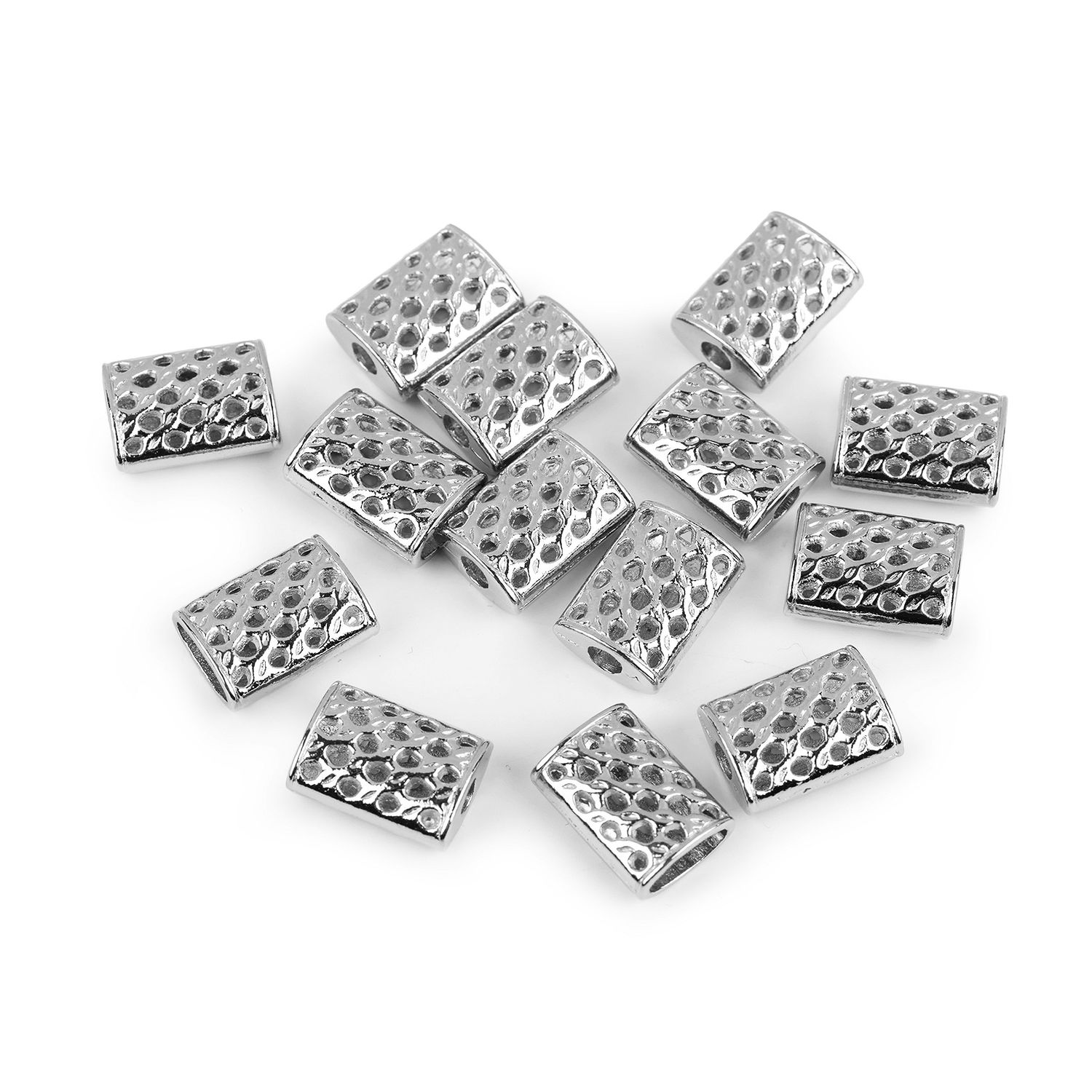 Set 2 terminatii metalice pentru snur cu model 3 mm Argintiu fotografia produsului View 3 L