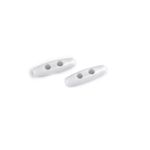 Set 10 nasturi ovali din plastic, tip maslina 7 x 24 mm Alb fotografia produsului