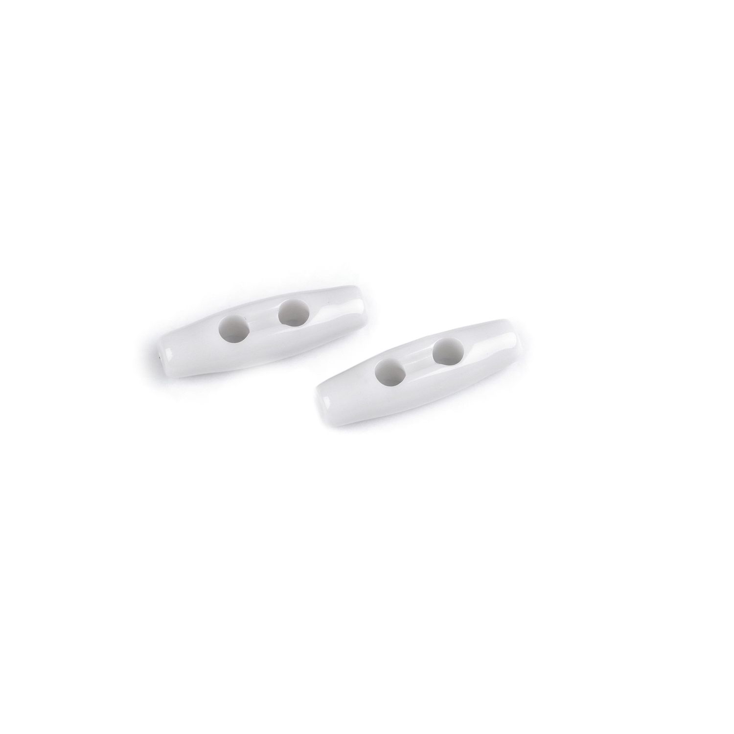 Set 10 nasturi ovali din plastic, tip maslina 7 x 24 mm Alb fotografia produsului