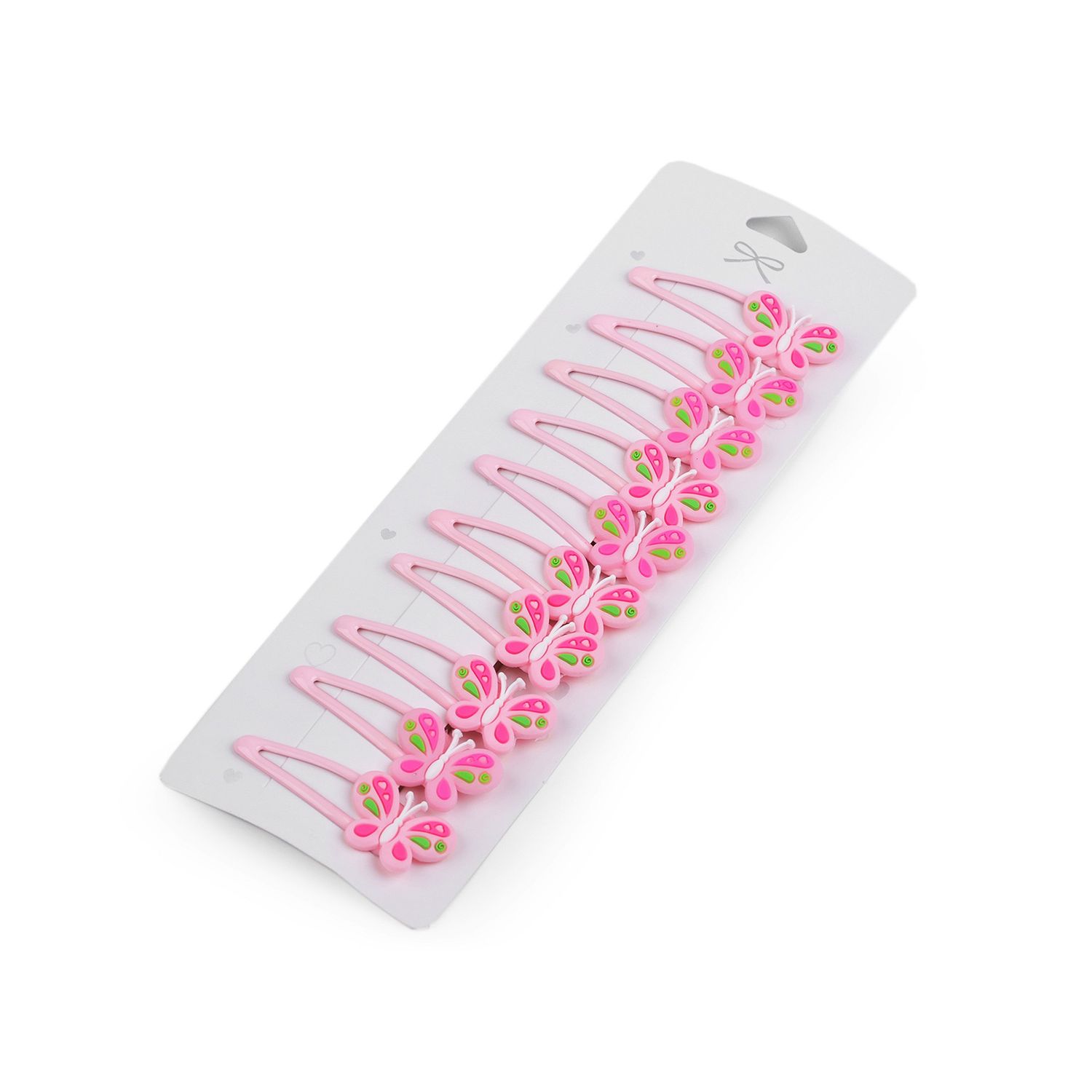 Set 10 agrafe 3D pentru par din silicon 5 cm Fluturas roz fotografia produsului