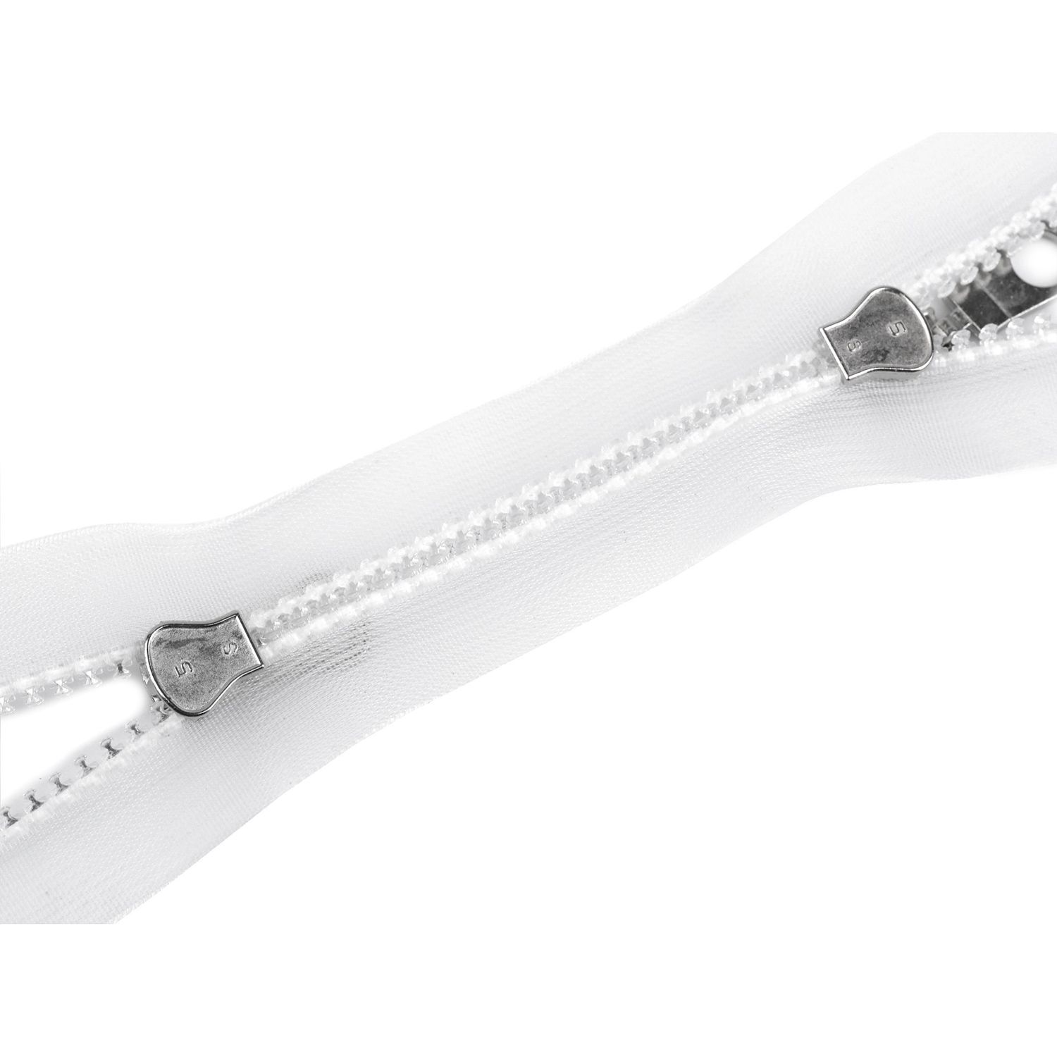 Fermoar plastic detasabil, 2 cursoare, lungime 60 cm, Transparent fotografia produsului View 3 L