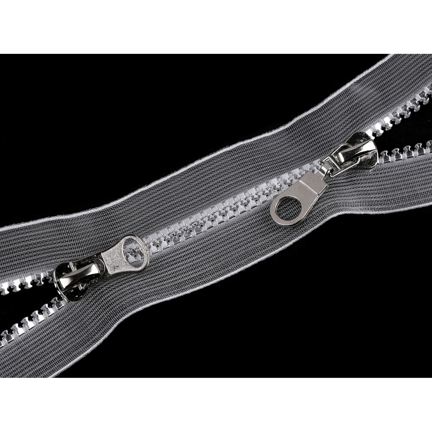 Fermoar plastic detasabil, 2 cursoare, lungime 60 cm, Transparent fotografia produsului View 2 L