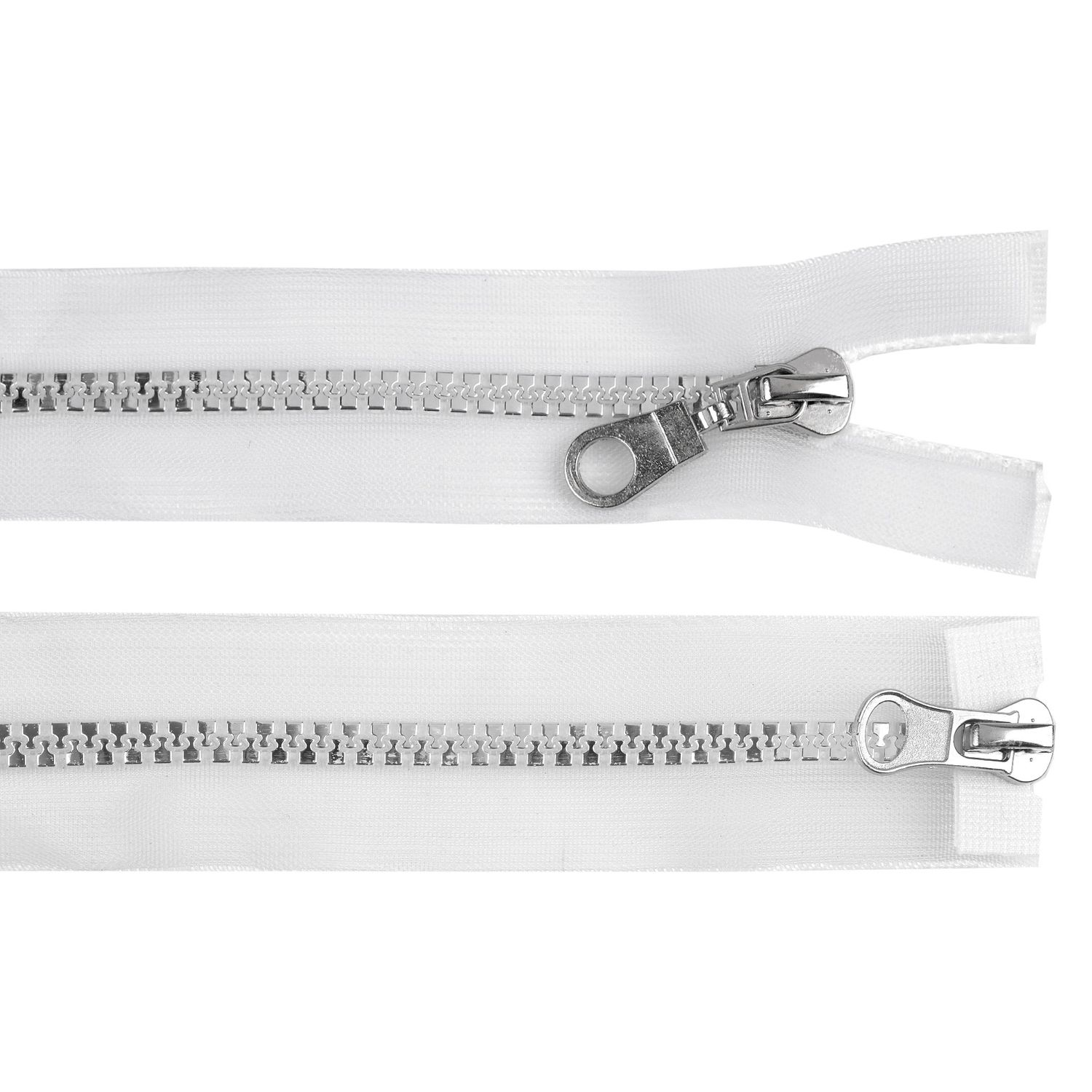 Fermoar plastic detasabil, 2 cursoare, lungime 60 cm, Transparent fotografia produsului
