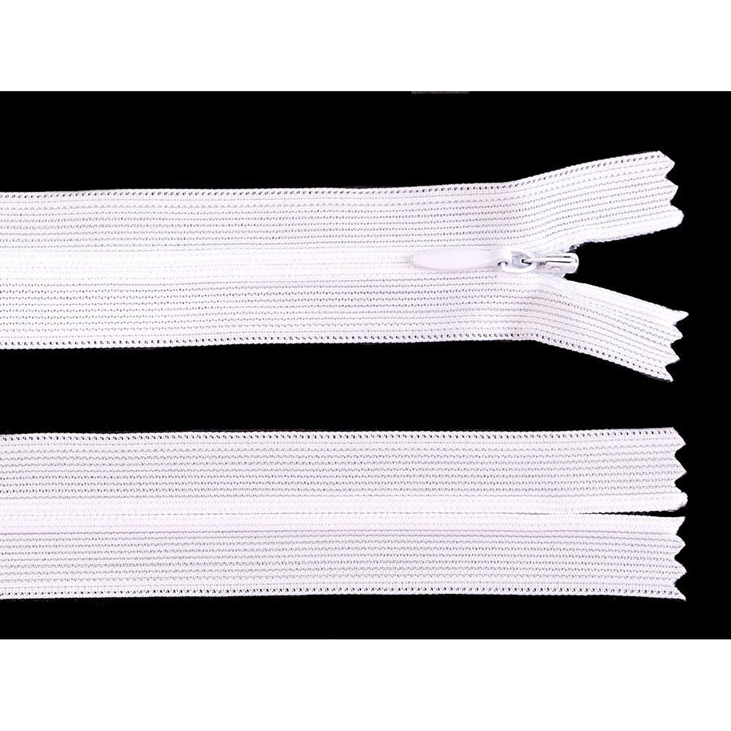Fermoar ascuns nedetasabil, lungime 50 cm Alb fotografia produsului View 2 L