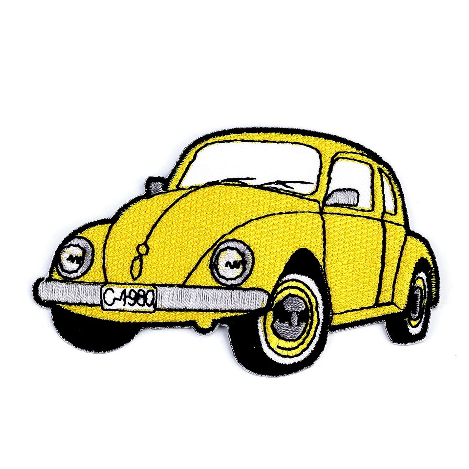 Aplicatie textila termoadeziva 9.5 x 6 cm Masina galbena fotografia produsului