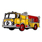 Aplicatie textila termoadeziva 11.5 x 6 cm Masina de pompieri galbena fotografia produsului
