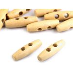 Set 10 nasturi ovali din lemn, finisaj lacuit, 40 mm, Natur deschis fotografia produsului View 2 S