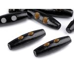 Set 10 nasturi ovali din lemn, finisaj lacuit, 40 mm, Negru fotografia produsului View 2 S