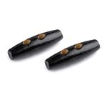 Set 10 nasturi ovali din lemn, finisaj lacuit, 40 mm, Negru fotografia produsului