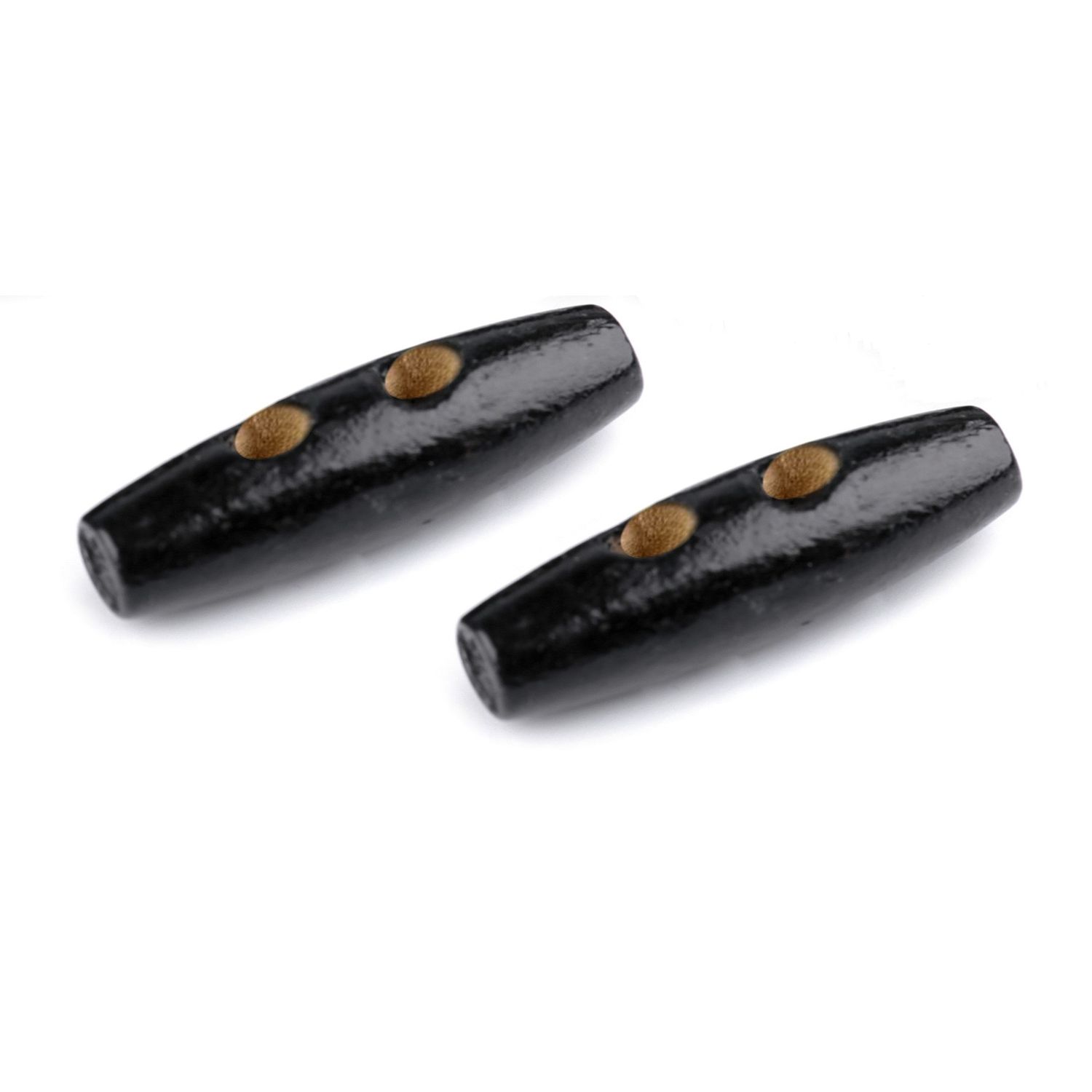 Set 10 nasturi ovali din lemn, finisaj lacuit, 40 mm, Negru fotografia produsului