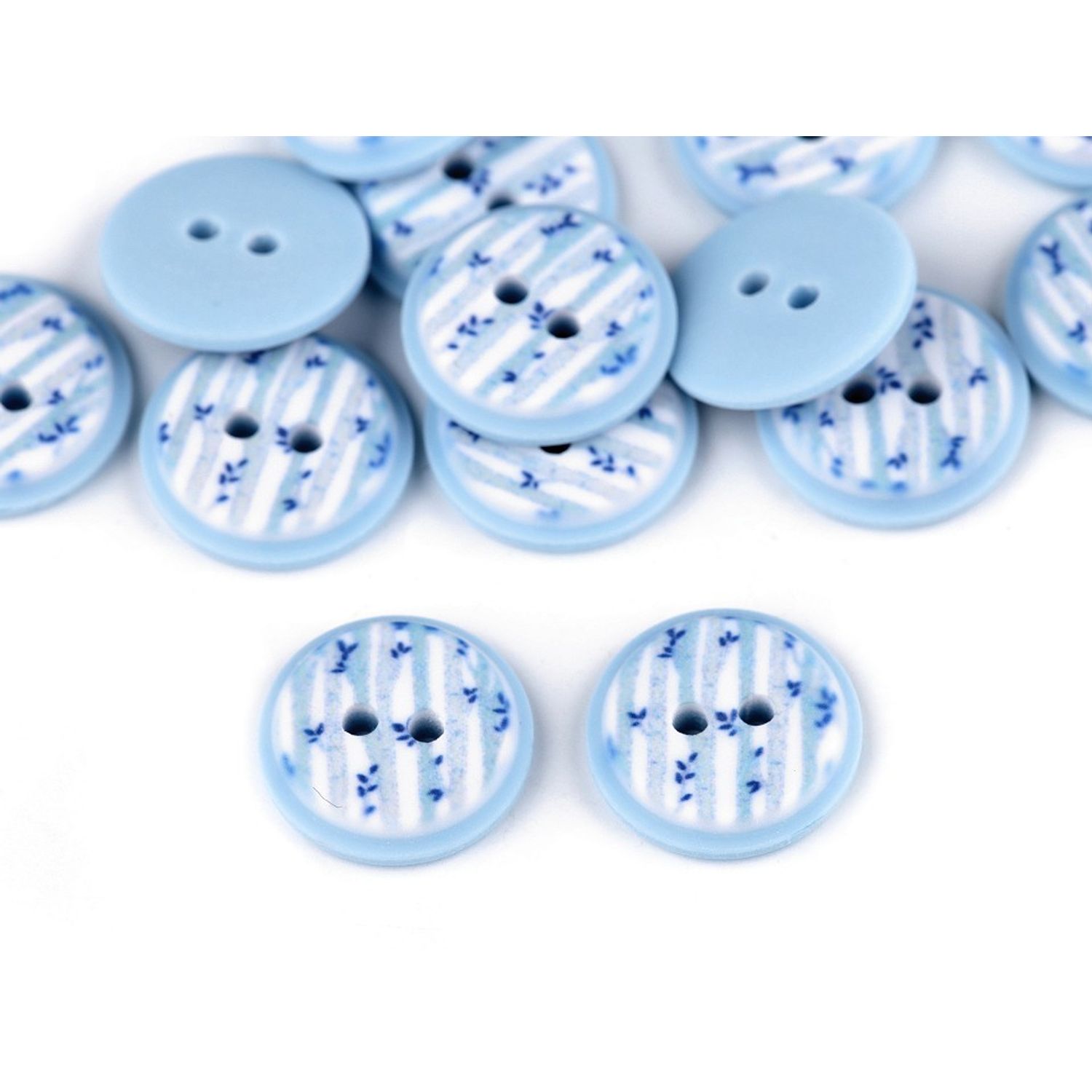 Set 5 nasturi decorativi cu 2 gauri, diametru 15.4 mm, marimea 24'', Bleu fotografia produsului View 2 L