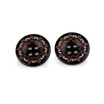 Set 2 nasturi decorativi cu imprimeu, marime 44 Negru fotografia produsului