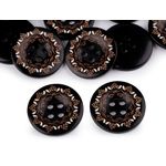 Set 2 nasturi decorativi cu imprimeu, marime 44 Negru fotografia produsului View 2 S