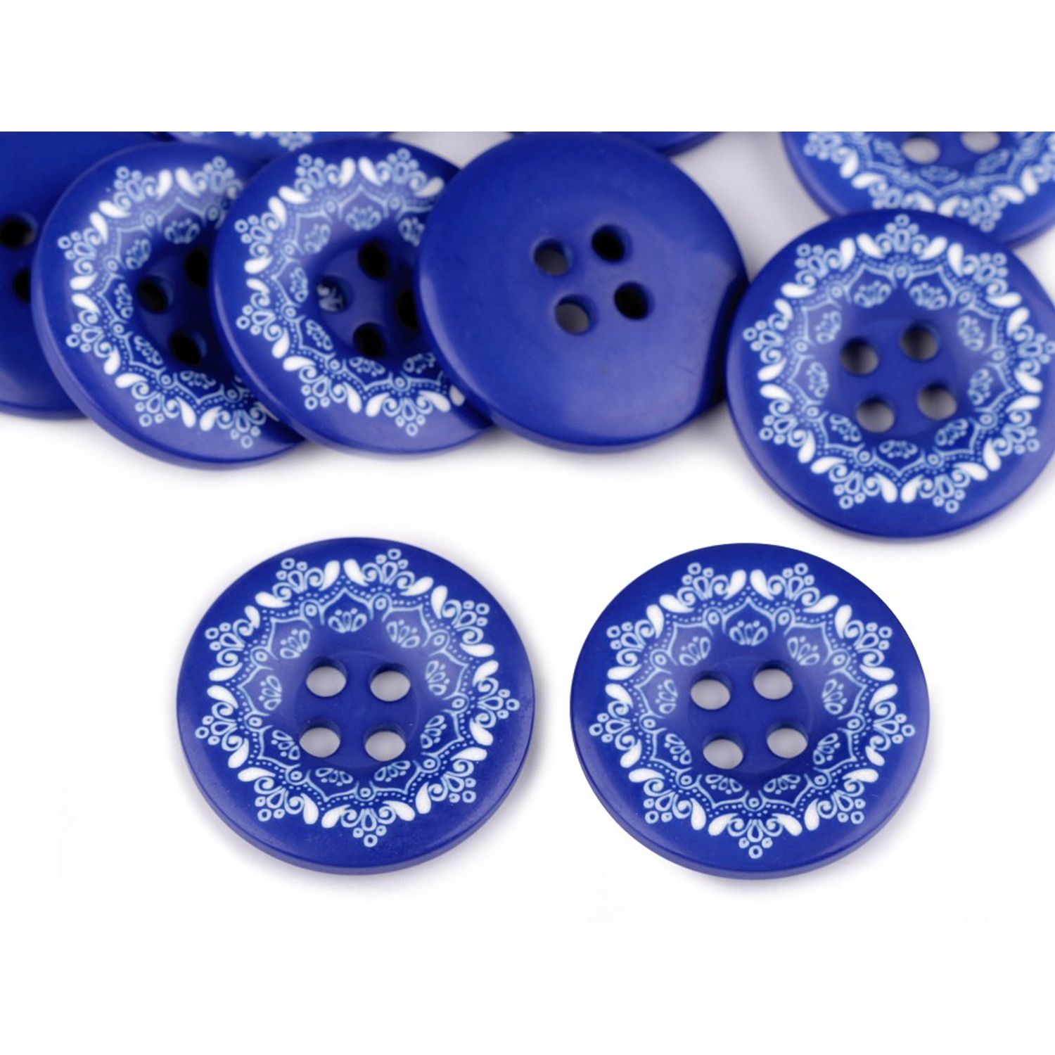 Set 2 nasturi decorativi cu imprimeu, marime 44 Albastru fotografia produsului View 2 L
