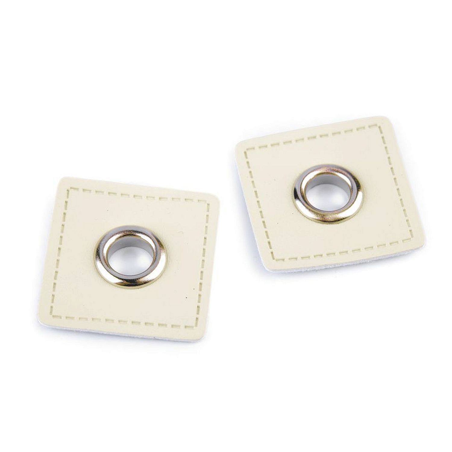 Set 2 ocheti metalici pentru cusut 30 x 30 mm, Crem fotografia produsului