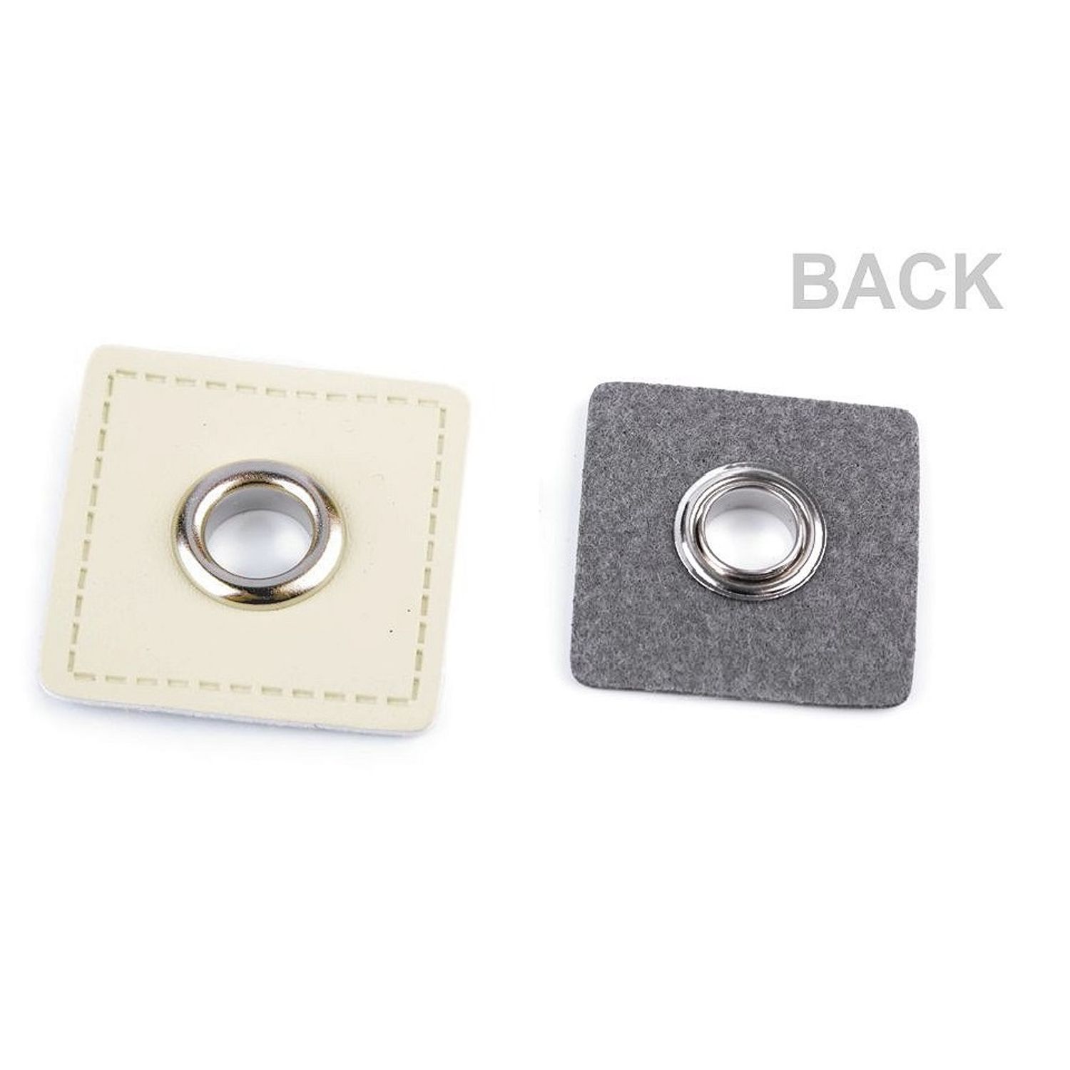 Set 2 ocheti metalici pentru cusut 30 x 30 mm, Crem fotografia produsului View 2 L