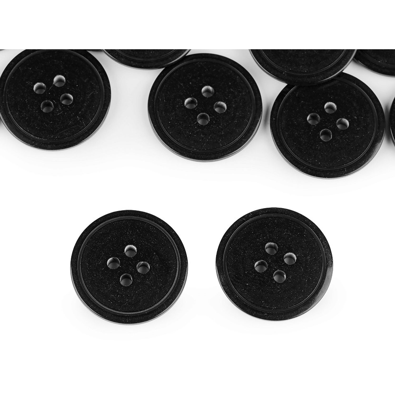 Set 20 nasturi costum cu 4 gauri, marimea 32'', Negru fotografia produsului View 2 L