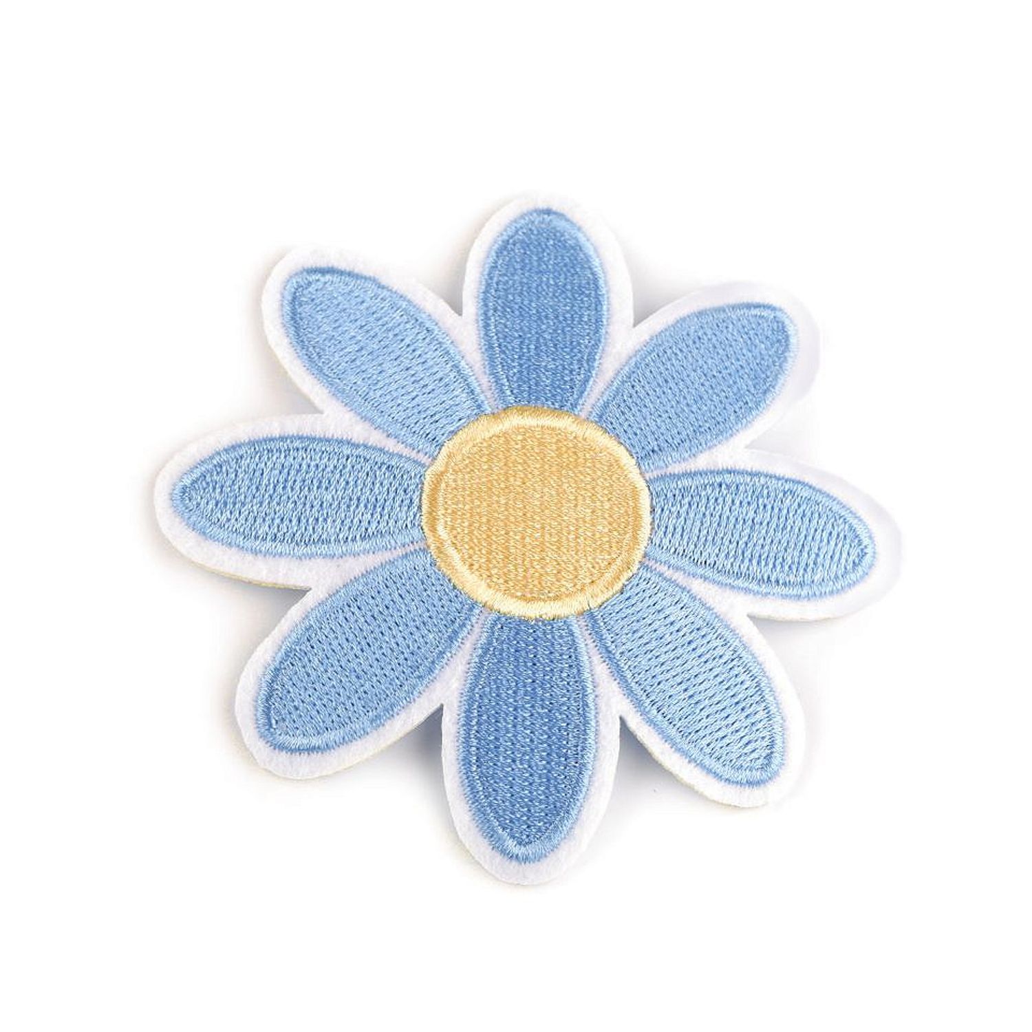 Aplicatie termoadeziva brodata 83 mm floare Bleu fotografia produsului