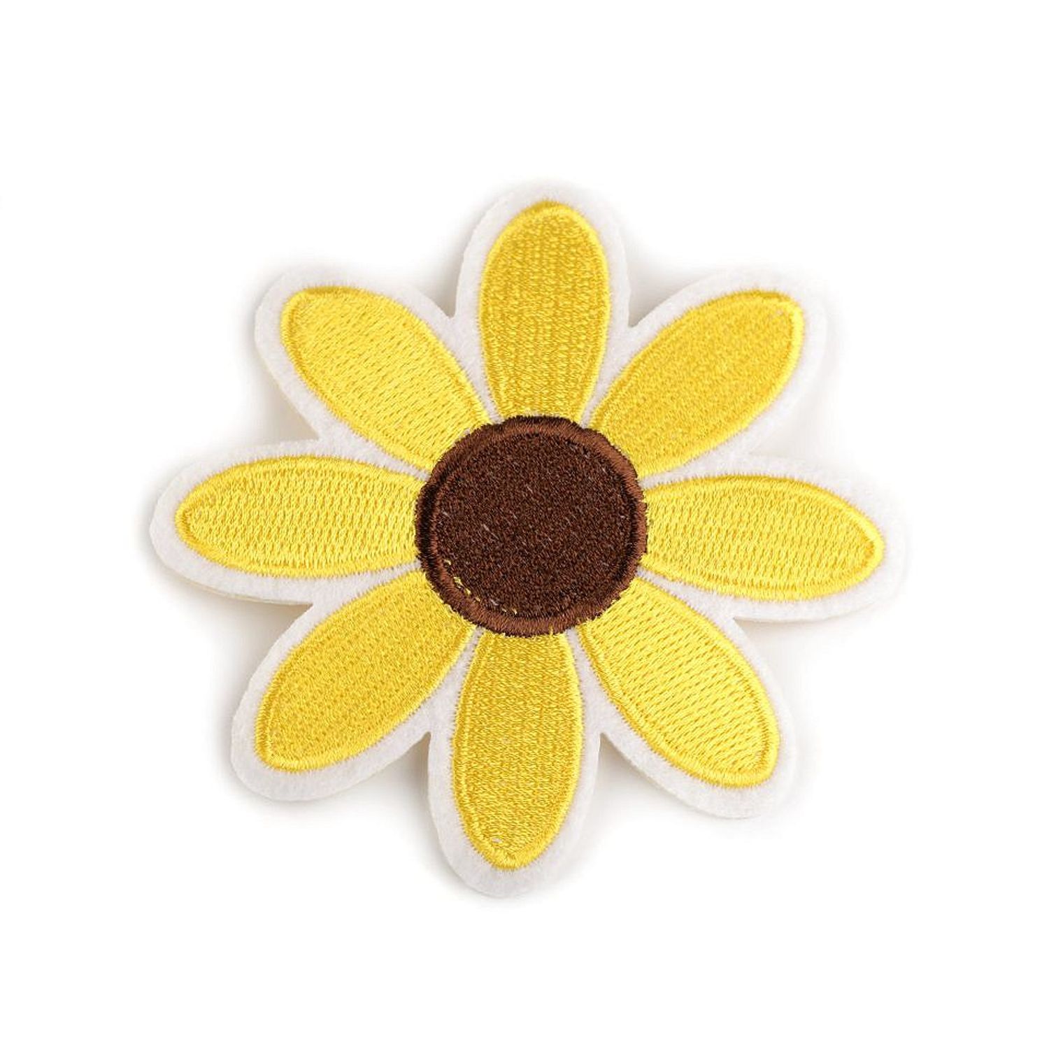 Aplicatie termoadeziva brodata 83 mm floare Galbena fotografia produsului