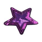 Aplicatie termoadeziva, stea cu paiete 70 mm, Mov fotografia produsului