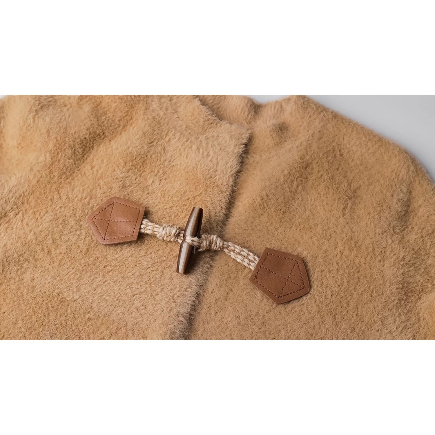 Inchizatoare decorativa cu nasture pentru confectii, 21 cm, Maro deschis fotografia produsului View 3 L
