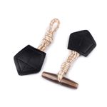 Inchizatoare decorativa cu nasture pentru confectii, 21 cm, Negru fotografia produsului