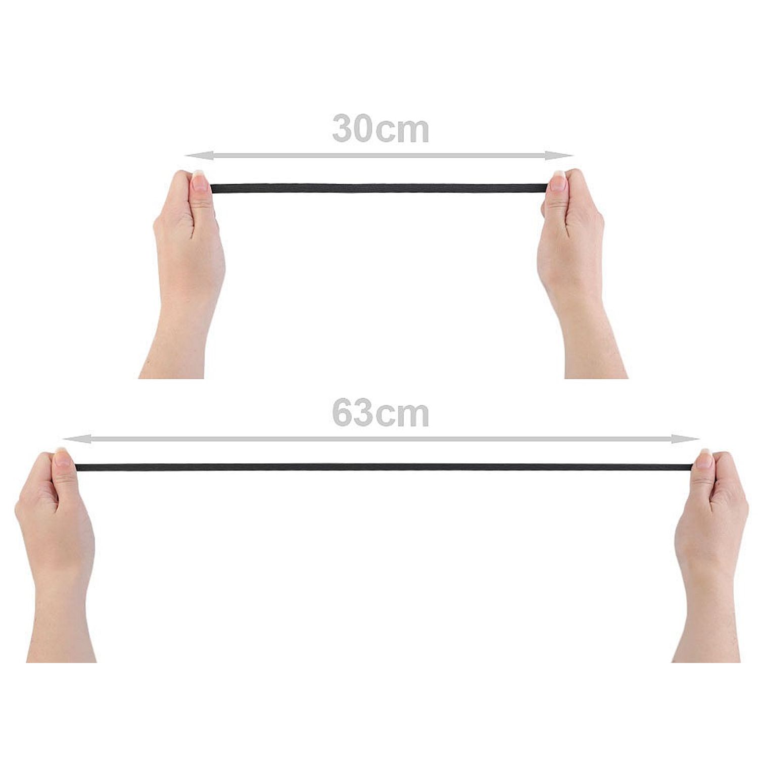 Elastic simplu plat, latime 7.9 mm, lungime 5 m, Alb fotografia produsului View 2 L
