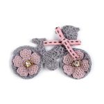 Accesoriu textil decorativ pentru haine, Bicicleta, 4 x 6,7 cm fotografia produsului