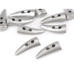 Set 10 nasturi din plastic, tip corn, aspect metalic, 13 x 33 mm Argintiu fotografia produsului View 2 S