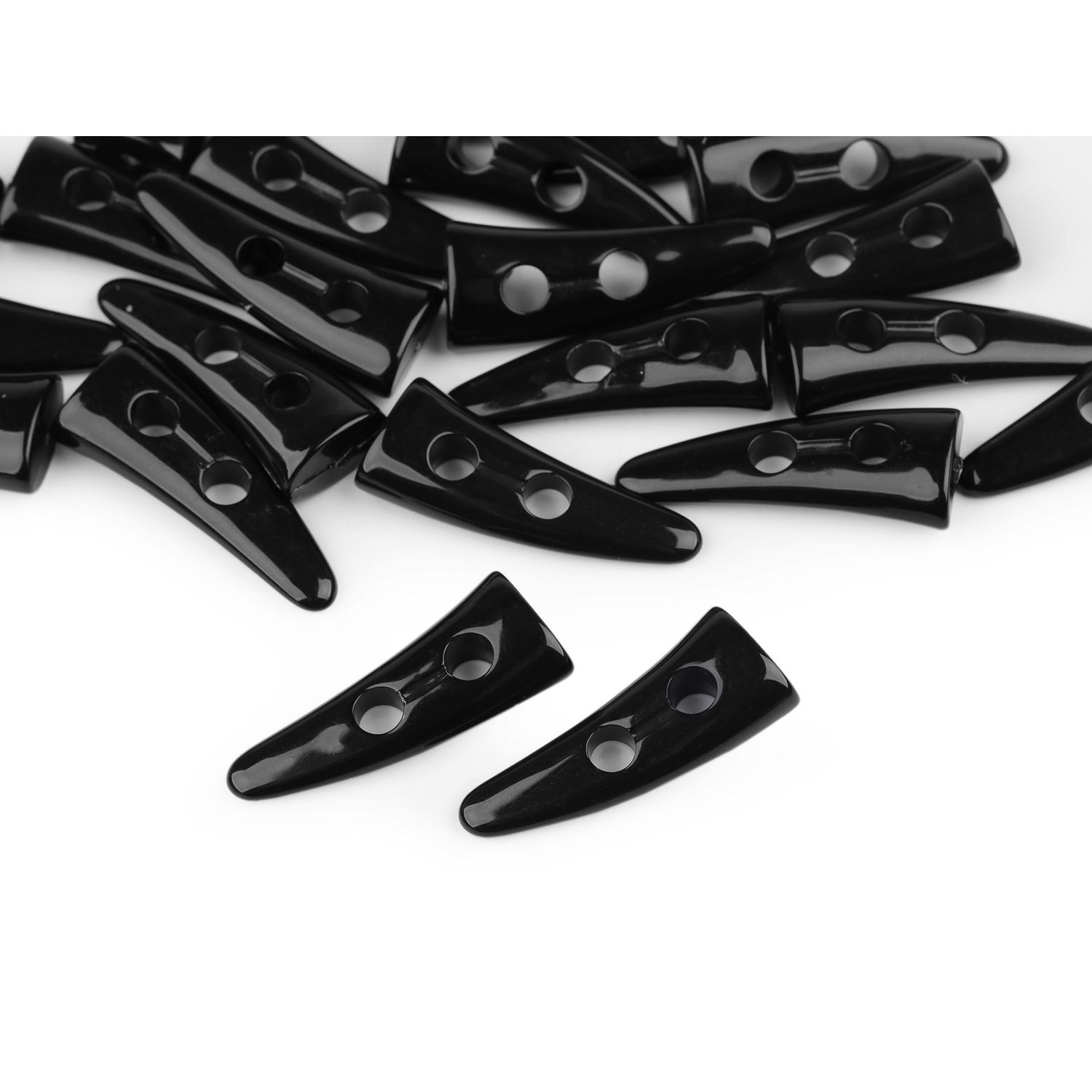 Set 10 nasturi din plastic, tip corn 16 x 41 mm Negru fotografia produsului View 2 L