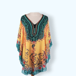 Rochie plaja tip Poncho, material nesifonabil, 115 x 85 cm, Galben mustar fotografia produsului View 3 S
