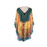 Rochie plaja tip Poncho, material nesifonabil, 115 x 85 cm, Galben mustar fotografia produsului