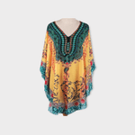 Rochie plaja tip Poncho, material nesifonabil, 115 x 85 cm, Galben mustar fotografia produsului View 7 S