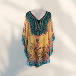 Rochie plaja tip Poncho, material nesifonabil, 115 x 85 cm, Galben mustar fotografia produsului View 4 S