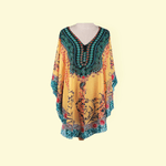 Rochie plaja tip Poncho, material nesifonabil, 115 x 85 cm, Galben mustar fotografia produsului View 5 S