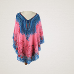 Rochie plaja tip Poncho, material nesifonabil, 115 x 85 cm, Roz fotografia produsului View 8 S