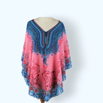 Rochie plaja tip Poncho, material nesifonabil, 115 x 85 cm, Roz fotografia produsului View 4 S