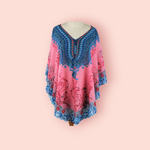 Rochie plaja tip Poncho, material nesifonabil, 115 x 85 cm, Roz fotografia produsului View 2 S