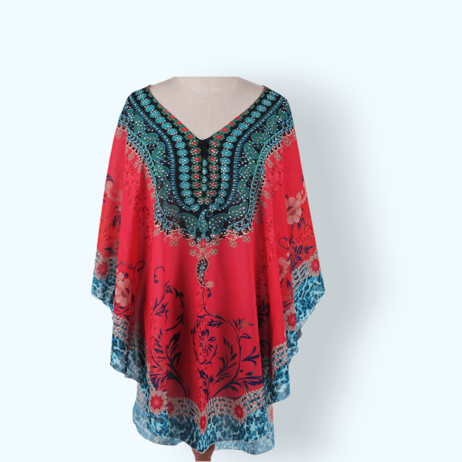 Rochie plaja tip Poncho, material nesifonabil, 115 x 85 cm, Fucsia fotografia produsului View 3 L