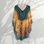 Rochie plaja tip Poncho, material nesifonabil, 115 x 85 cm, Galben mustar fotografia produsului View 6 S