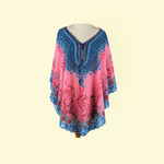 Rochie plaja tip Poncho, material nesifonabil, 115 x 85 cm, Roz fotografia produsului View 3 S