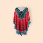 Rochie plaja tip Poncho, material nesifonabil, 115 x 85 cm, Fucsia fotografia produsului View 2 S