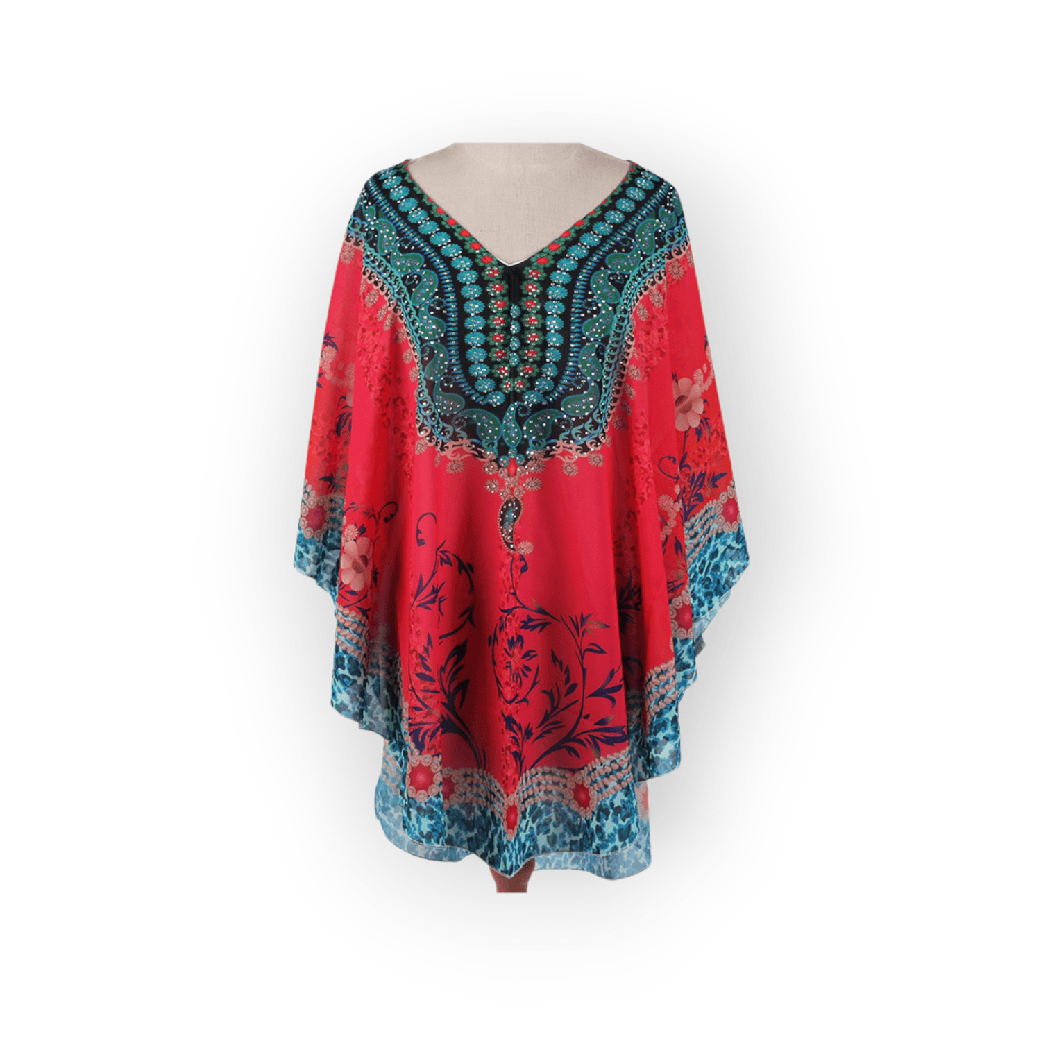 Rochie plaja tip Poncho, material nesifonabil, 115 x 85 cm, Fucsia fotografia produsului View 6 L