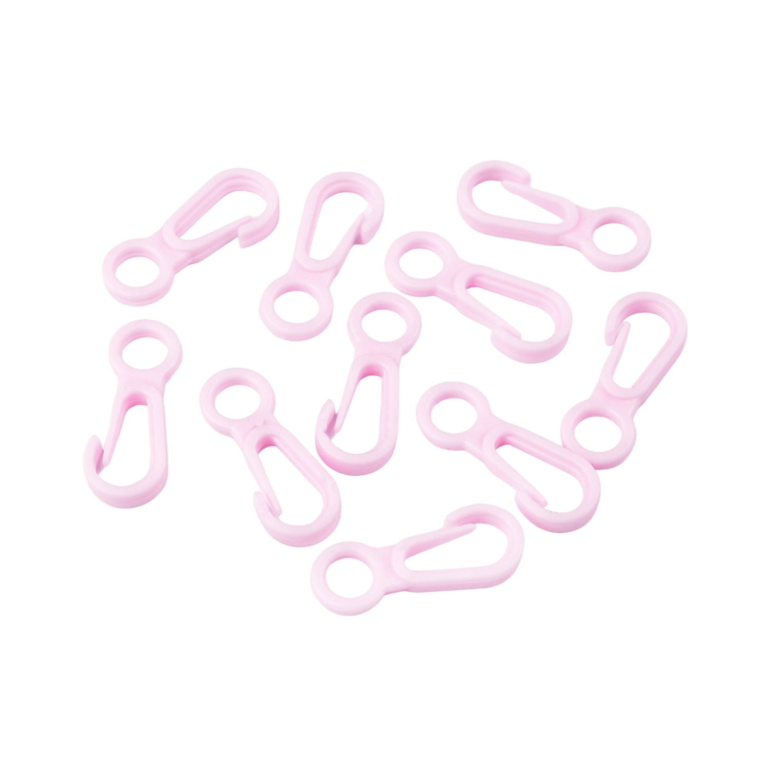 Set 10 mini carabine din plastic 12 x 32 mm Roz deschis fotografia produsului