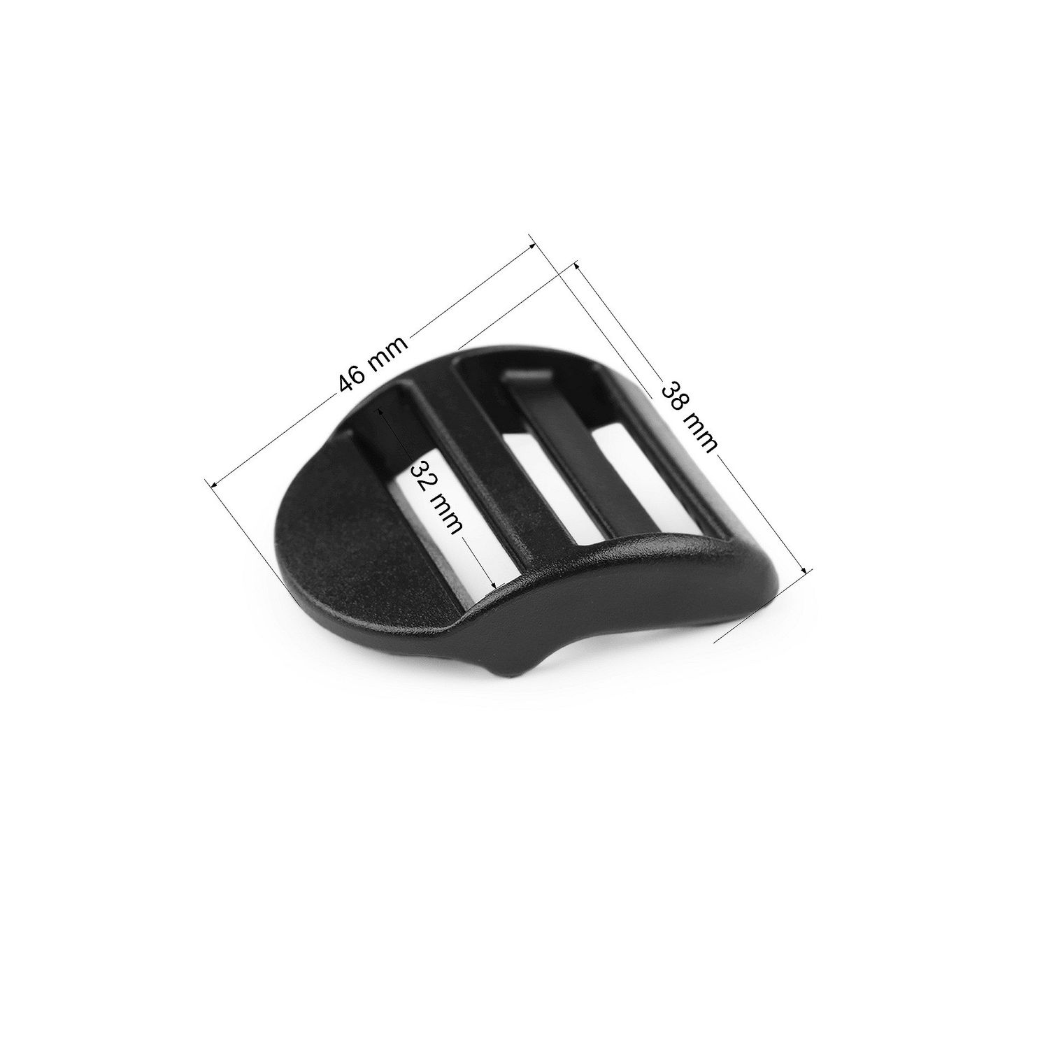 Catarama din plastic pentru ajustare 38 x 46 mm Negru fotografia produsului View 7 L