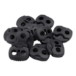 Set 10 opritori pentru snur cu 2 gauri, 20 x 20 mm Negru fotografia produsului