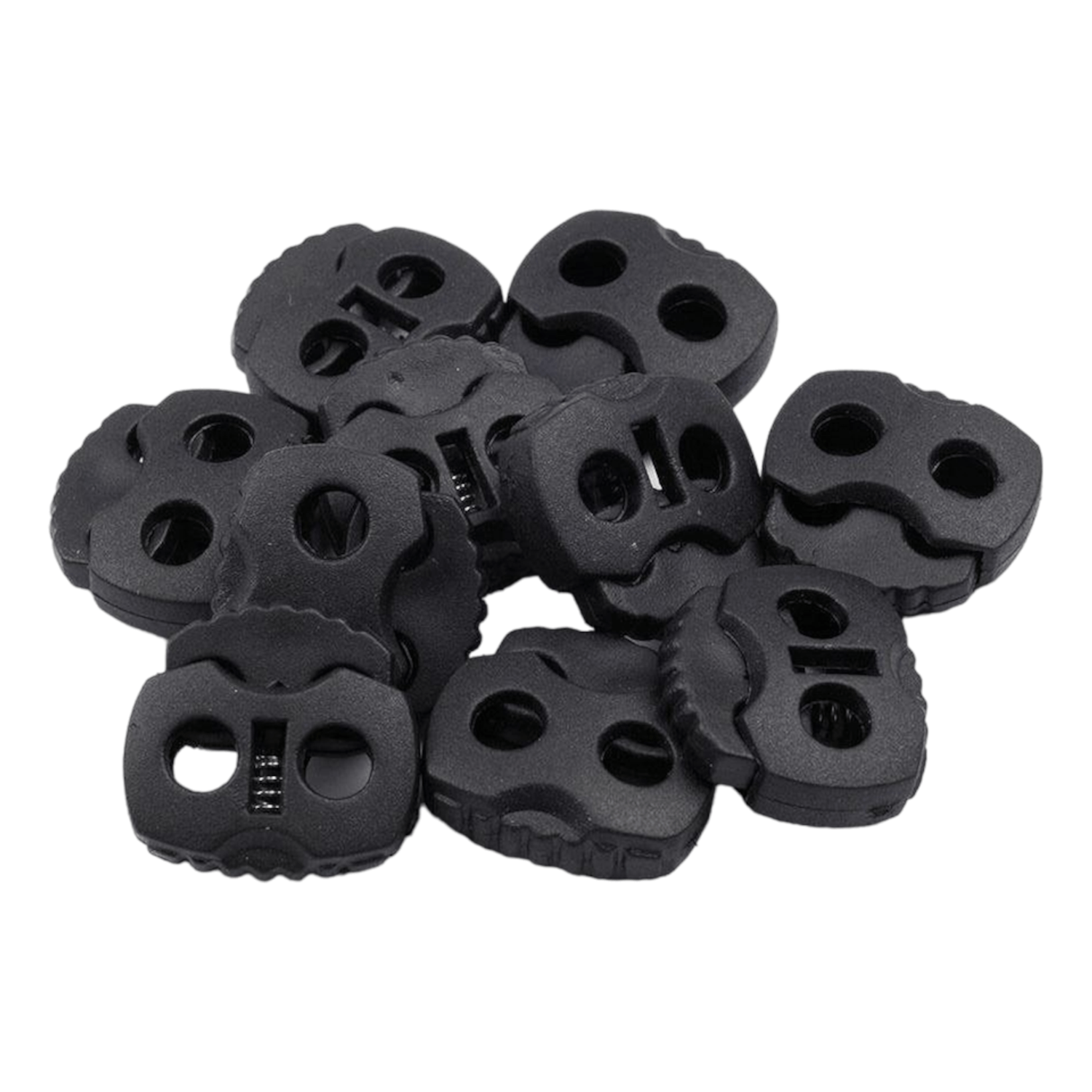 Set 10 opritori pentru snur cu 2 gauri, 20 x 20 mm Negru fotografia produsului