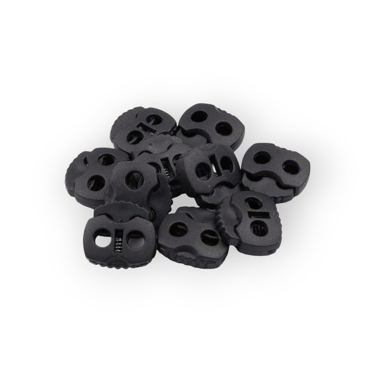 Set 10 opritori pentru snur cu 2 gauri, 20 x 20 mm Negru fotografia produsului View 6 L