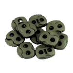 Set 10 opritori pentru snur cu 2 gauri, 20 x 20 mm Kaki fotografia produsului